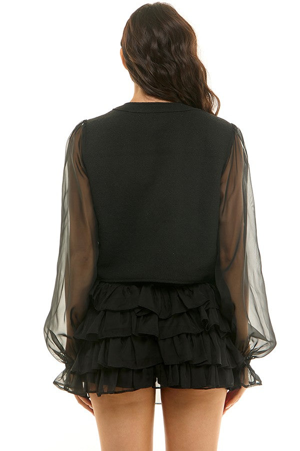 Black Sergeant Cropped Jacket