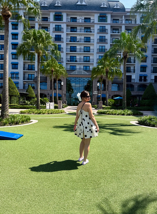 Polka Dot Trapeze Mini Dress