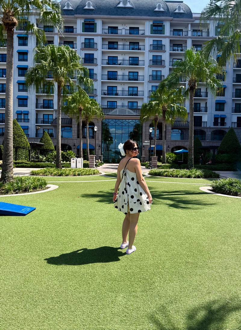 Polka Dot Trapeze Mini Dress