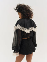 June Black Ruffled Top