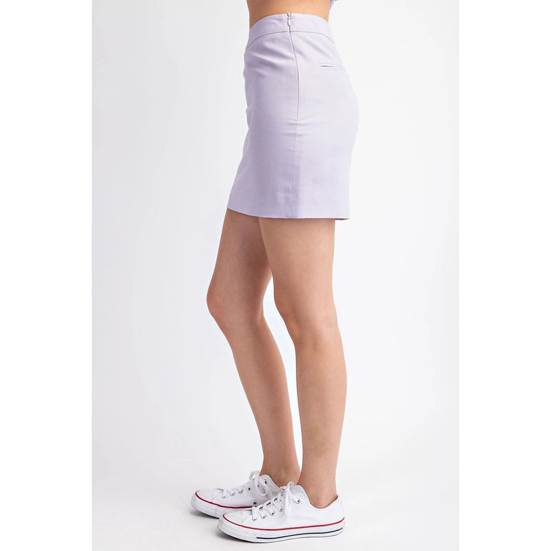 Lavender Linen Mini Skirt