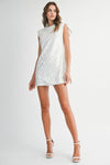 White Pearl Sequin Mini Dress
