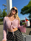 Pink Knit Crochet Top