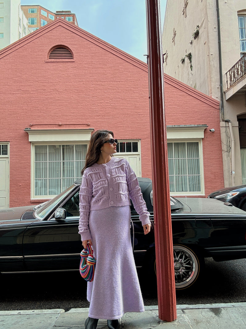 Lavender Sweater Midi Skirt