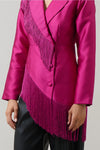 Magenta Festive Fringe Blazer Jacket