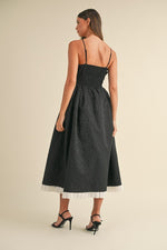 Poets Black Bow Midi Dress