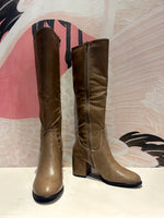 Taupe Faux Leather Boots