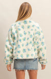 Fauna Blue Floral Sherpa Jacket