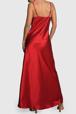 Red Sequin Bust Maxi Dress