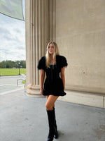 Black Rosette Mini Dress