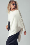 Cream Shimmer Poncho Top