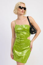 Green Sequin Mini Dress