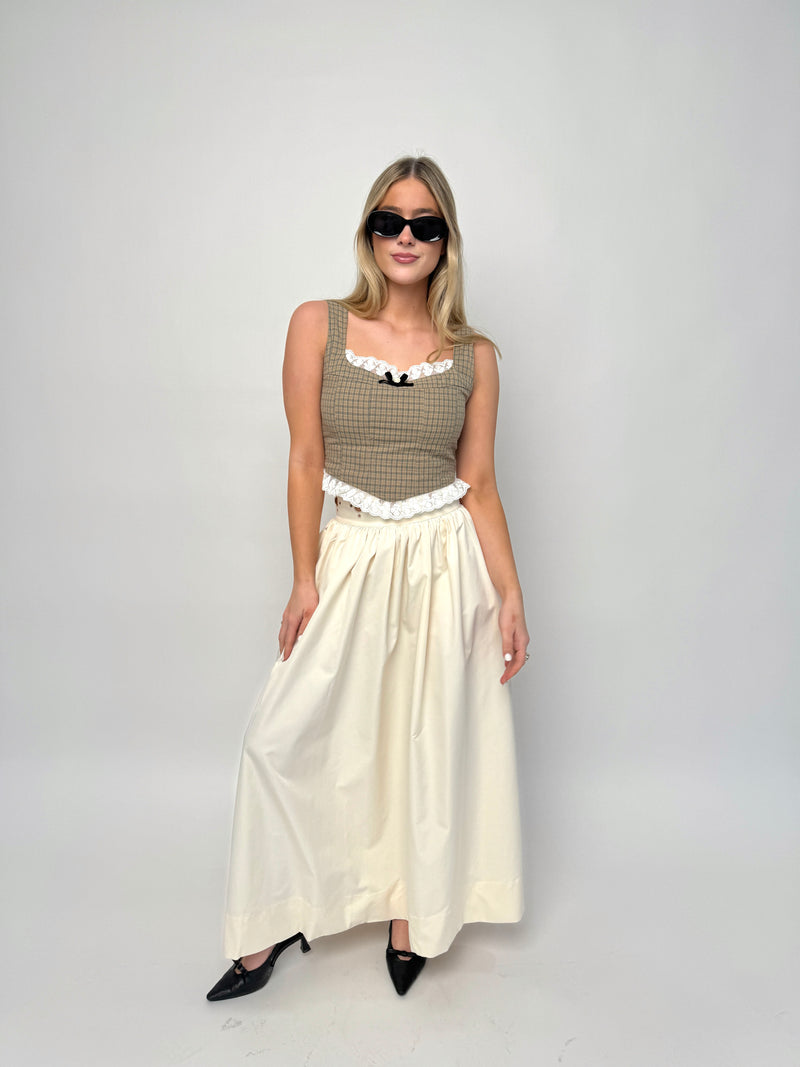 Derby Day Ivory Maxi Skirt