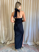 Navy Seaside Halter Dress