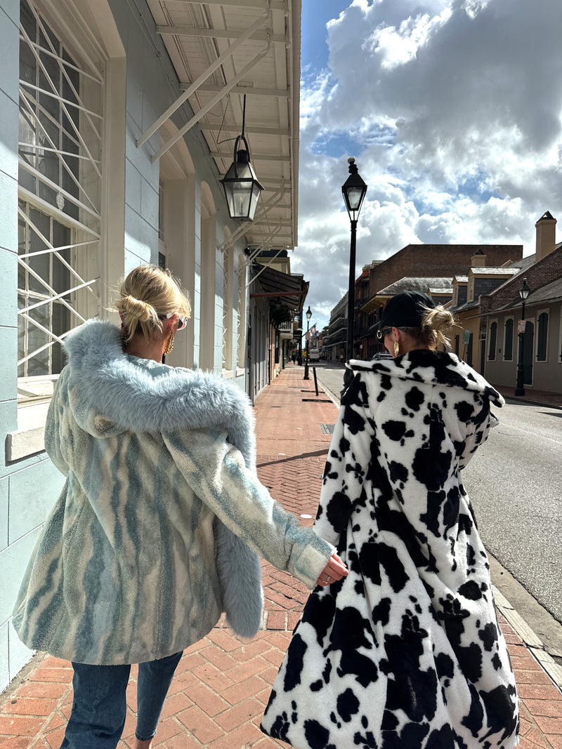 Cow Printed Long Coat