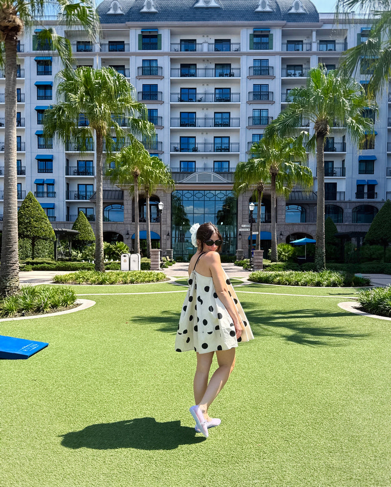 Polka Dot Trapeze Mini Dress