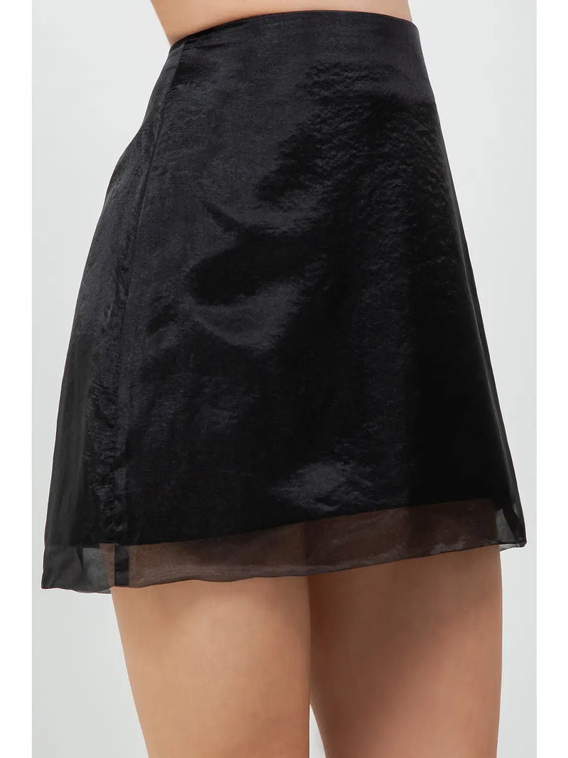 Black Organza Mini Skirt
