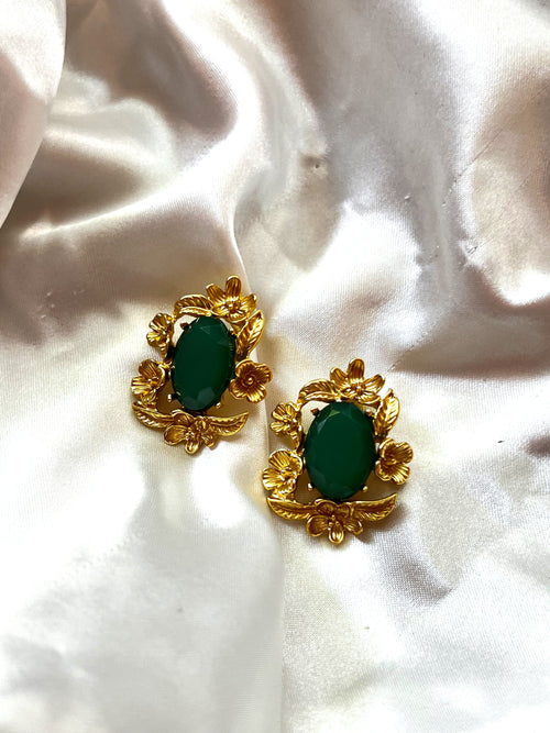 Enchanted Emerald & Gold Earrings