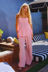 Pink Smocked Strapless Top