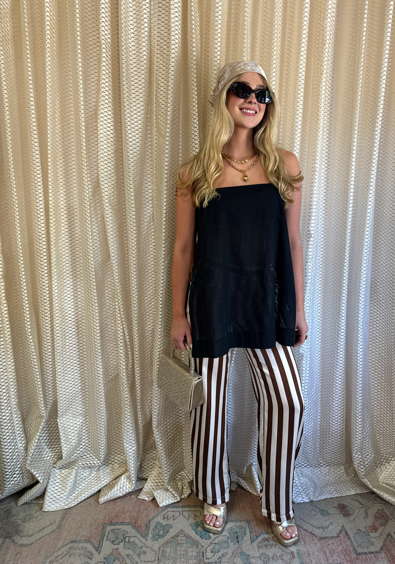 Emma Black Cotton Tunic Set