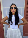 White Asymmetrical Maxi Skirt