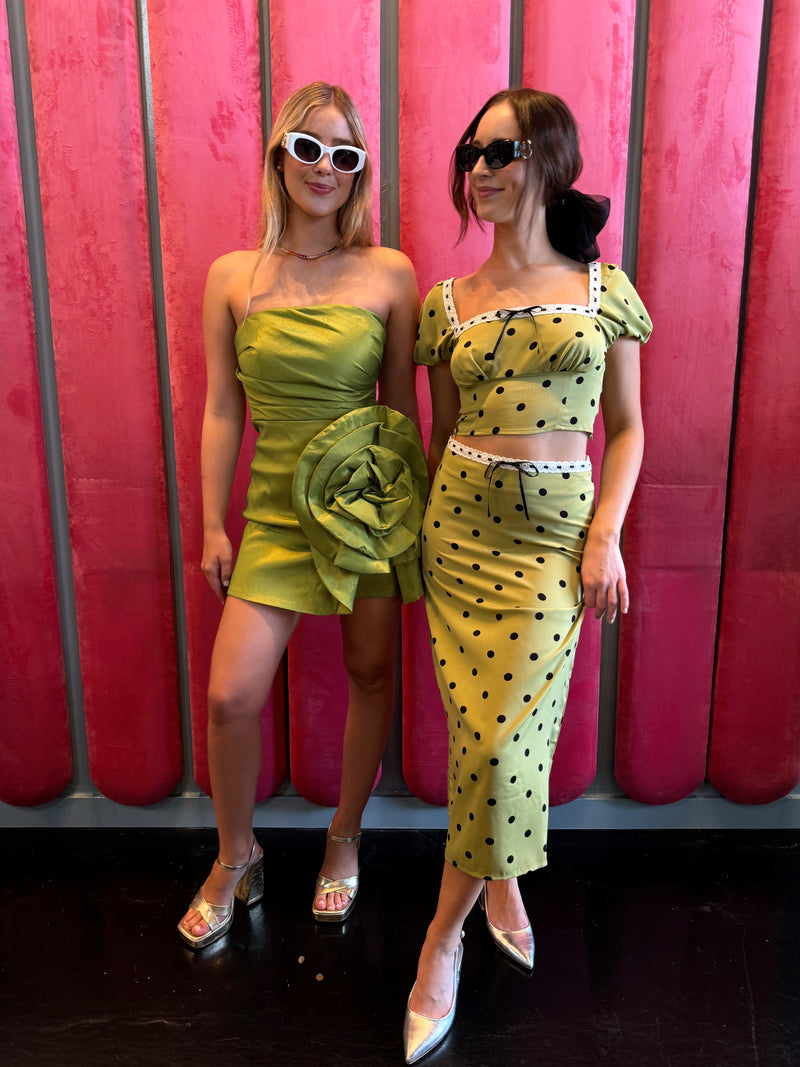 Green Flower Cocktail Dress