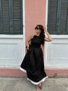 Poets Black Bow Midi Dress