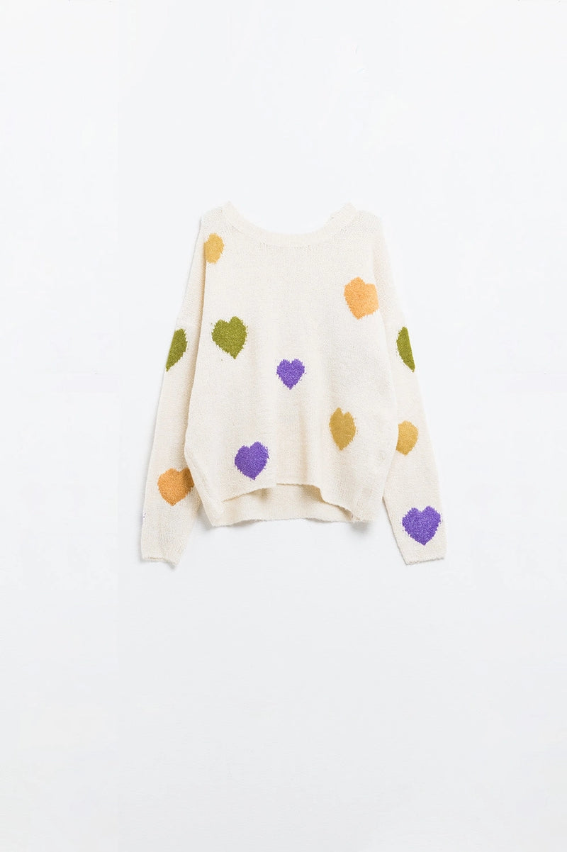 Mardi Gras Heart Sweater