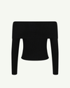 Serena Black Knit Off The Shoulder Top