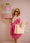 Pink Faux Fur Trench Coat
