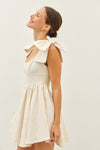 Ivory Jacquard Bow Dress