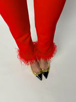 Red Feather Pants