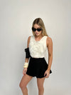 White Rose Leather Top