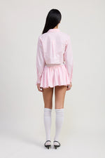 Hallie Pink Poplin Mini Skort