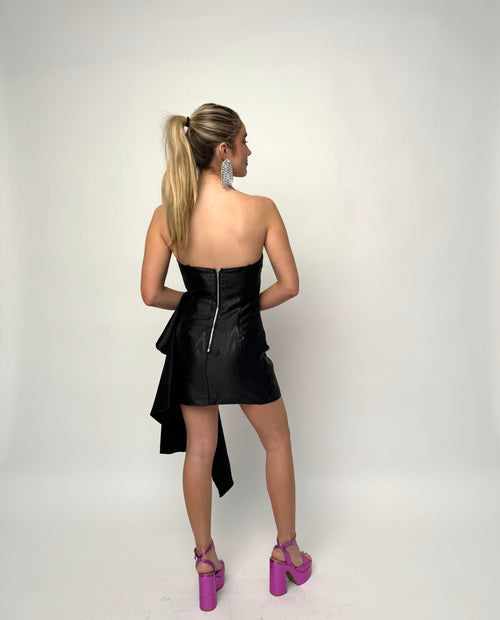 Black Strapless Cocktail Dress