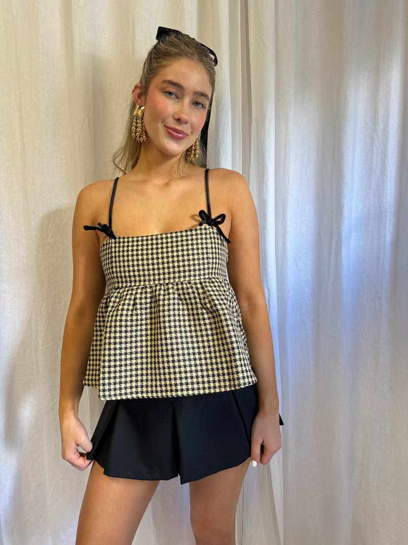 Houndstooth Bow Top