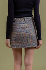 Rainbow Plaid Mini Skirt