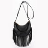 Black Leather Fringe Mini Purse