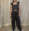 Black Floral Pant Set