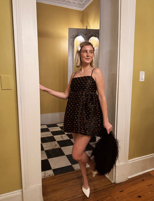 Textured Babydoll Mini Dress