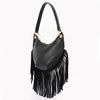 Black Leather Fringe Mini Purse