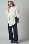 Cream Shimmer Poncho Top