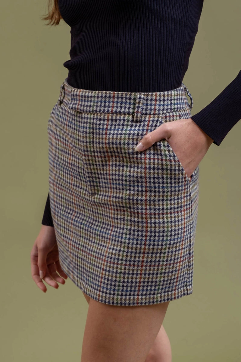 Rainbow Plaid Mini Skirt