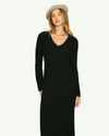 Black Ribbed Knit Maxi Dress