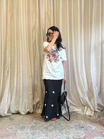 Britney Black Sequin Bias Skirt