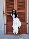 White Asymmetrical Maxi Skirt