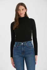 Black & White Color Block Turtleneck