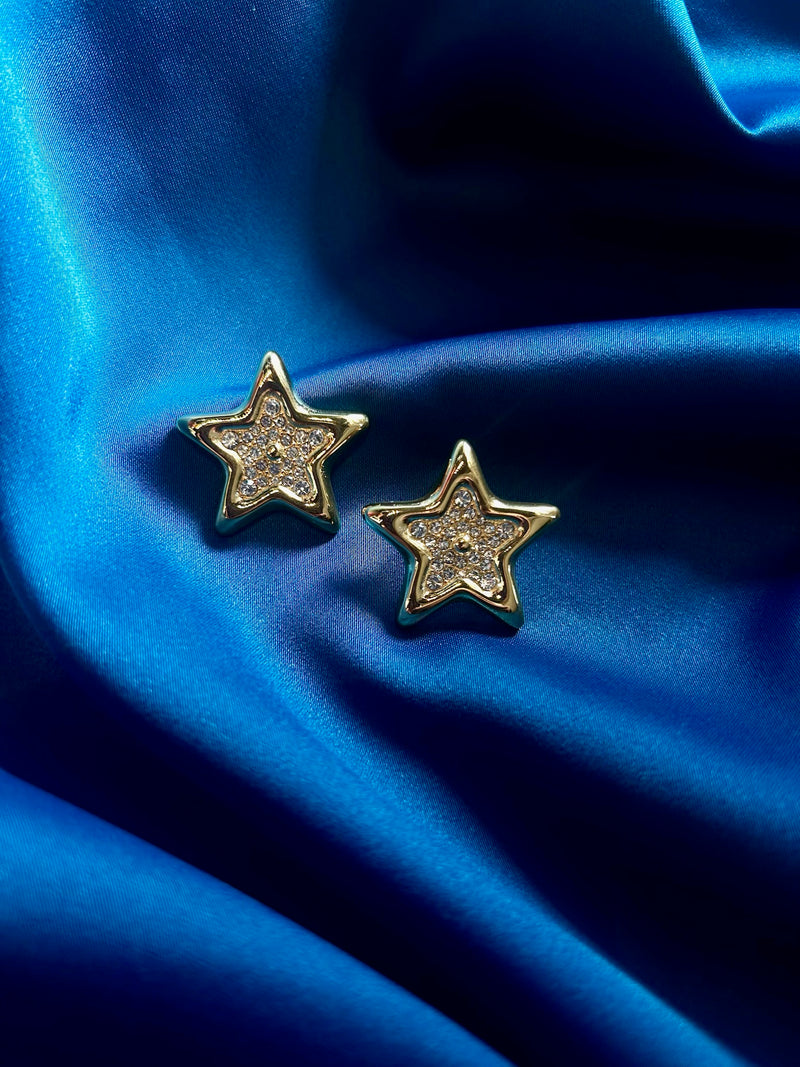 Rhinestone Star Stud Earrings