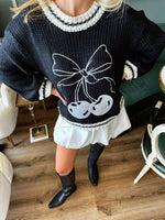 Blakely Cherry Embroidered Sweater