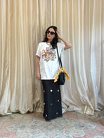 Britney Black Sequin Bias Skirt